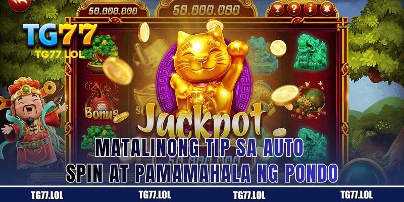 Pag-set ng auto spin at bankroll sa JILI slot ng TG77